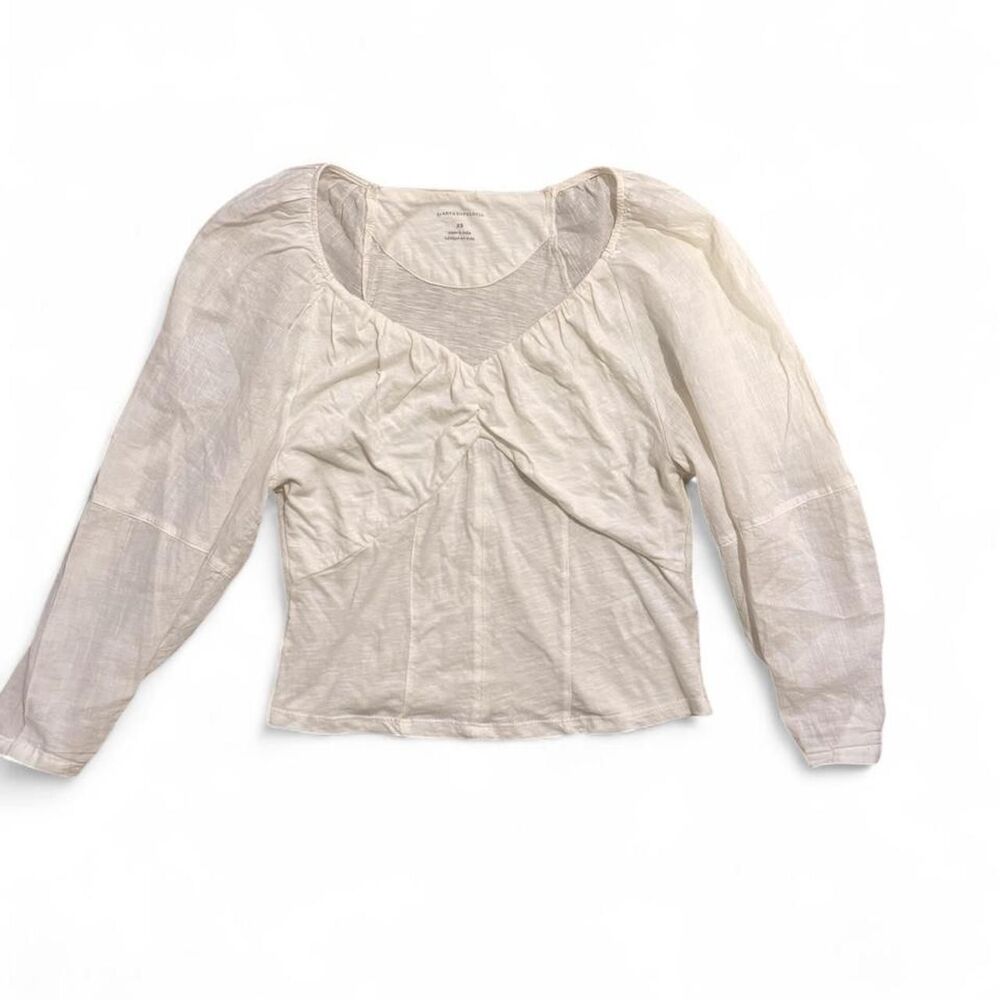 Anthropologie Long-Sleeve Gauze Corset Blouse